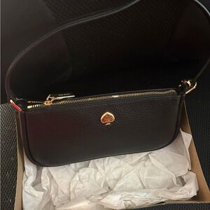 Kate Spade Black Shoulder Bag with Gold Accent